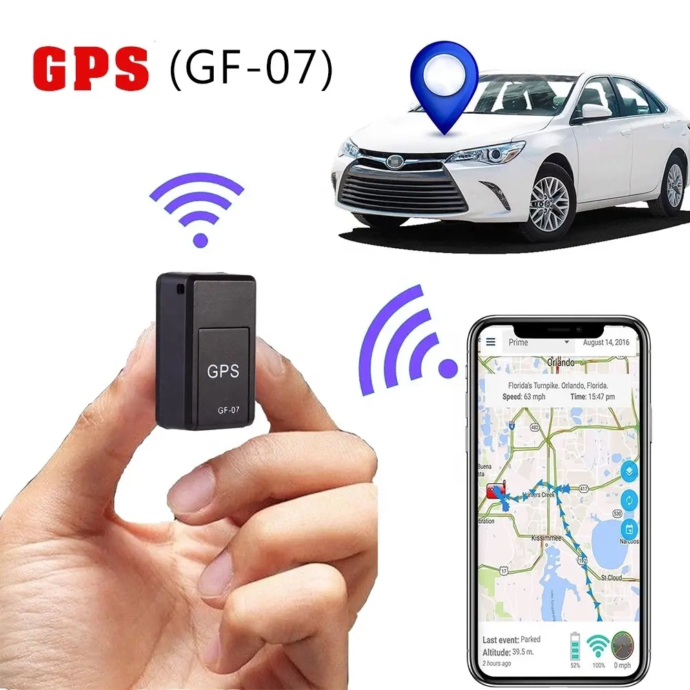 Pelacak GPS Mini GF07, Pelacak GPS Biaya Rendah Ukuran Kecil Baru, Baterai Panjang Perangkat Pelacak GPS Pribadi Anak Hewan Peliharaan Pintar Murah
