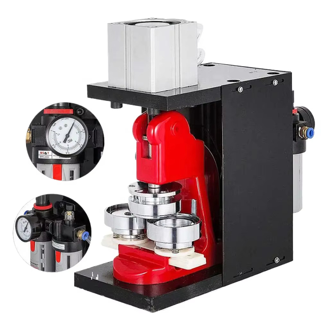 Automatic Pin Badge Maker Button Making Machine Manual Photo Magnet Machine