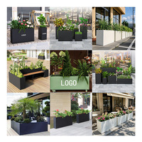 Pots à fleurs en aluminium enduit de poudre durables et personnalisés de 16 L avec trou de drainage pour une utilisation à la maison, en extérieur et dans les jardins