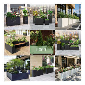 Pots à <span class=keywords><strong>fleurs</strong></span> en aluminium enduit de poudre durables et personnalisés de 16 L avec trou de drainage <span class=keywords><strong>pour</strong></span> une utilisation à la maison, en extérieur et dans les jardins - Product Image 2