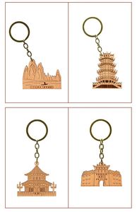 Llavero de madera con diseño de punto de referencia de la ciudad, recuerdo cultural creativo del museo, colgante perfecto para viajes - Product Image 2