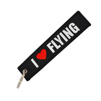 Porte-clés en polyester personnalisé, design populaire, double face, brodé pilote, tissé, compatible AirTag, vente en gros