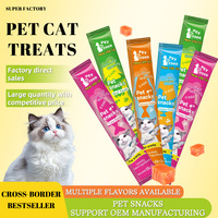 Friandises pour chats anglaises en gros, commerce extérieur, friandises pour chats, nourriture humide, friandises pour animaux de compagnie, bandes nutritionnelles, origine Shandong, modèle 03, boîte entière