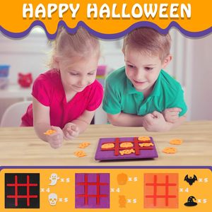 Venta al por mayor de regalos de fiesta de Halloween fieltro <span class=keywords><strong>Tic</strong></span> <span class=keywords><strong>Tac</strong></span> Toe juegos de mesa para niños Halloween tratar Goodie bolsa rellenos actividades - Product Image 6