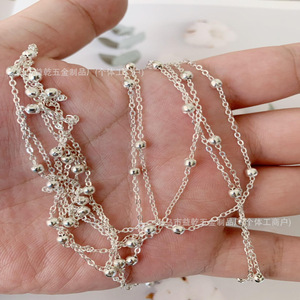 Yiwu Metal <b>Chain</b> For Necklace Making Gold Silver Plated Jewelry Findings Components 1mm 2mm 3mm <b>Chain</b> Link With Lobster Clasp - Product Image 2