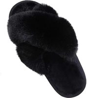 Pantoufles en fourrure pelucheuse à brides croisées pour femmes, semelle extérieure en EVA, bout ouvert, confortables pour l'intérieur et l'extérieur, vente en gros