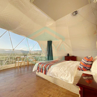Japon Hot Spring Resort Hôtel Tente En Plein Air Famille Camp Dôme 4 Personnes Vivant Maison Préfabriquée Avec 2 Lits Simples Pour Le Glamping