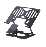 Support pour ordinateur portable 2 en 1 avec support pour téléphone portable, en acier carbone, pliable, réglable en hauteur et en angle, très vendu