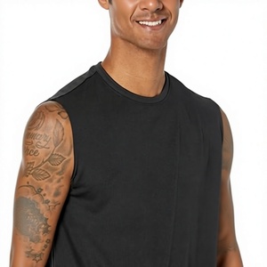 Men Sleeveless <b>Tank</b> <b>Top</b> <b>Black</b> O-Neck Knitted Casual Muscle Shirt Solid Color Workout Vest 100% Cotton Comfortable - Product Image 2