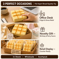 Southpeak Toy Pull Apart Bread Squishy Sticky Finger PU Ultra Slow Rising Fidget Toy Squeeze Stress Relief Squishy Factory OEM