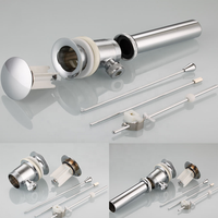 Kit de vidange de lavabo en laiton G 1 1/4 avec tige de levage pour lavabo de salle de bain, finition chromée, fourniture d'usine, articles sanitaires