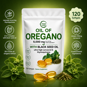 Aceite de Orégano en Cápsulas Blandas, Fórmula Botánica Natural de 6000mg, Sin GMO, Certificado GMP, Marca Privada OEM ODM, Apoyo Inmunológico, Vitalidad y Bienestar - Product Image 1