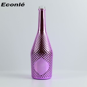 Fancy 700ml 750ml Chrome Polished Silk Printing Sparkling Wine <strong>champagne</strong> Glass <strong>Bottle</strong> with the Metal Labels and Customized Color - Product Image 6