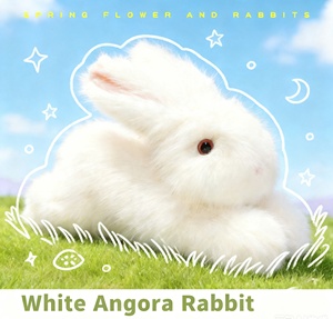 Peluche Lapin Angora Longue en Polaire avec Rembourrage Lesté pour Décoration Canapé Lit, Cadeau Anniversaire Fêtes - Product Image 6