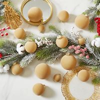 Lot de Boules de Noël en Velours Floqué, Ornements de Luxe Incassables en Plastique pour Décoration de Sapin de Noël et de Maison