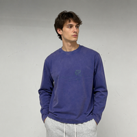 MT1893 Vente en gros de chemises à manches longues personnalisées, chemise à manches longues régulière imprimée à l'écran et délavée à l'acide, vêtements de rue écologiques pour hommes