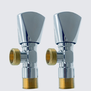 Válvula de Ángulo de Cobre para Baños Domésticos, Válvula de Apertura Lenta, Válvula de Apertura Rápida, Estándar Europeo, Tres Octavos - Product Image 1