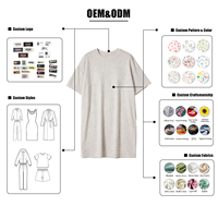 T-shirt de nuit bleu marine personnalisé Hongbo pour femmes, en coton modal de bambou, épaules tombantes, robes de nuit de luxe, pyjamas pour femmes