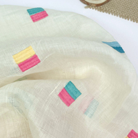 Nouveautés : Tissu 100 % Ramie Brodé Designer, Respirant, Léger, Style Tissé, Teint Uni, 60 GSM, pour Garçons et Filles, Usage Domestique