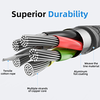 Kabel pengisi daya cepat, iPhone 15 Pro kepang Tipe C ke Tipe C UNTUK iPhone 15 16 USB 3.0 1M 2M 60W