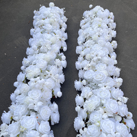 Chemin de table en soie artificielle blanche pour mariage, décoration d'allée, événements, scène, fête, maison, vente en gros