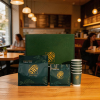 Ensemble d'emballages cadeaux YPAK personnalisés écologiques en plastique PE, sacs à fond plat, boîtes en papier, gobelets, sacs à main, emballages pour café