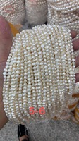 Perles naturelles en vrac, perles d'eau douce blanches, perles en vrac