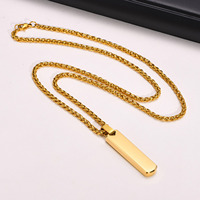 Mode personnalisé en acier inoxydable argent noir collier à breloques en trois dimensions personnalisé géométrique pendentif collier bijoux