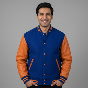 Custom Wool & <b>Leather</b> Sleeve Varsity <b>Jacket</b> High Street Style Wholesale CollegeBaseballjacket for <b>men</b> - Product Image 1