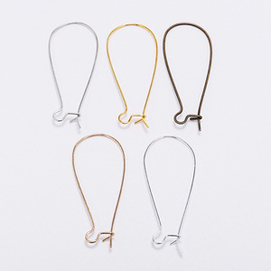 Teardrop U-Shaped Ear Hooks Silver Gold Antique <b>Bronze</b> Rhodium KC Gold Plated Iron For Earring Making Jewelry Findings - Product Image 4