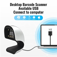 Escáner de Código de Barras de Escritorio Curvo T98, Protección de ABS y TPU, Sin Fatiga Ocular, Manos Libres, Lector de Códigos QR 2D, para Tiendas de Ropa y Puntos de Venta