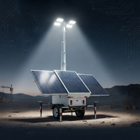 Tour d'éclairage solaire avec panneaux solaires de 1200W et LED de 400W pour l'éclairage nocturne hors réseau
