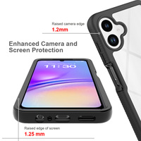 Vente en gros de coques de téléphone 3 en 1, coque en PC TPU transparente en acrylique pour Samsung Galaxy A07 4G 5G/A06, coque de téléphone à couverture intégrale 360°
