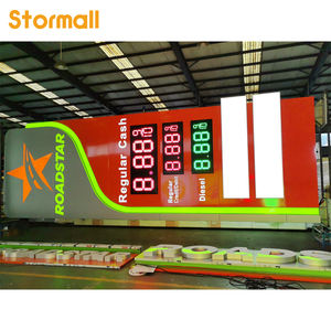 Pylône d'affichage numérique LED extérieur lumineux personnalisé double face IP65 pour station-service et station de remplissage de carburant - Product Image 4