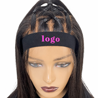 Bande élastique personnalisée avec logo pour perruques, bande de fixation pour perruques frontales HD Lace, accessoires de perruque ajustables, vente en gros, aspect naturel