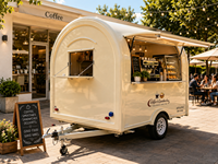 Remorque compacte de 10 pieds en acier inoxydable pour la vente ambulante de glaces, café, produits de boulangerie, frites torsadées, jus frais, snow ice et thé