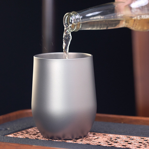 Mug à café 120ml 255ml 400ml, tasse en titane à double paroi, activités de plein air, design texturé givré, tasse à eau légère en titane - Product Image 1
