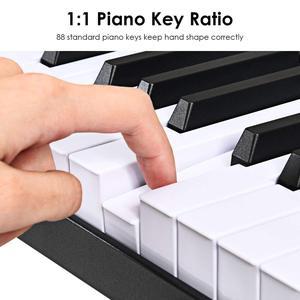 Piano digital portátil Wersi de 88 teclas con Bluetooth, altavoces incorporados, bolsa de transporte, enchufe estadounidense, batería y doble alimentación USB - Product Image 4