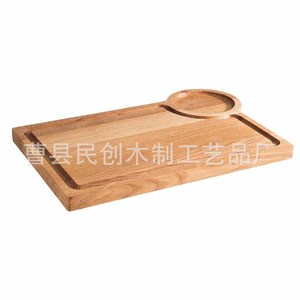 ถาดเสิร์ฟไม้เนื้อแข็งมินชวง 37x25x2 ซม. เขียงอเนกประสงค์สำหรับใช้ในครัว - Product Image 3