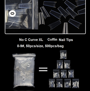 Puntas de Uñas Mixtas HQ con Descuento, 500 Piezas, Transparentes, Rectas, Sin Curva C, Transparentes, Media Cobertura, Hermosas Puntas de Uñas Cónicas - Product Image 4