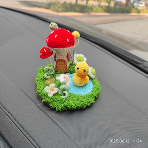 Crochet fait à la main réaliste style campagnard fleurs décoratives conception créative tricoté ornement de jardin noël nouvel an mère - Product Image 2