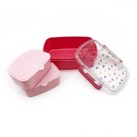 Boîte à lunch scolaire Utop en plastique avec compartiments, compatible micro-ondes, capacité 0-1L, deux boîtes intérieures