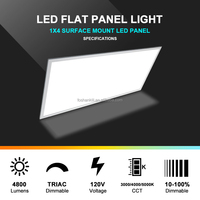 ETL Dimmable 1*4 LED Panneau Lumineux En Aluminium Plafonnier Atelier Hôtel Maison