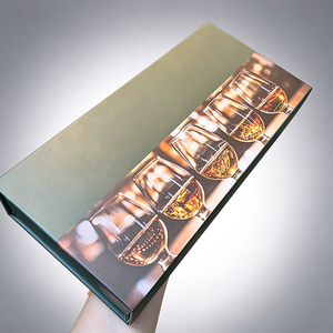Caja de Papel Rígido Verde con Impresión de Vaso de Whisky, Estuche Rectangular de 5 Compartimentos para Empaque - Product Image 6
