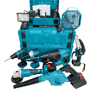 Rechargeable <b>Power</b> <b>Tools</b> Kits Brushless Angle Hammer Drill Chain Saw Blower Wrench Fan Combination <b>Tool</b> Set - Product Image 1