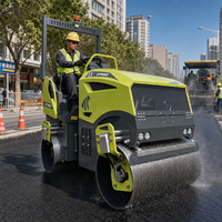Compacteur routier vibrant à double tambour 3T, rouleau compresseur diesel autoporté à roues en acier pour asphalte avec moteur EPA et pompe hydraulique haute pression