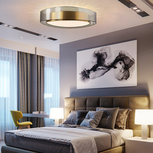 Plafonnier LED Minimaliste Nordique Tendance Tout en Cuivre Élégant Designer pour Salon Bureau Salle à Manger Chambre Principale - Product Image 5