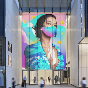 Panel de publicidad de pantalla LED Flexible P10 transparente ultrafino para función de gráficos de animación de vidrio de ventana de centro comercial - Product Image 1