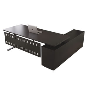 مكتب تنفيذي فاخر على شكل حرف L للمدير/رئيس الشركة - أثاث مكتبي تجاري مع طاولة كمبيوتر وسطح عمل كبير - Product Image 1