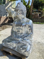 Sculpture de léopard sur pied en mosaïque de miroir argenté grandeur nature, faite à la main, statue animale brillante en miroir pour une présentation moderne et luxueuse sur le sol